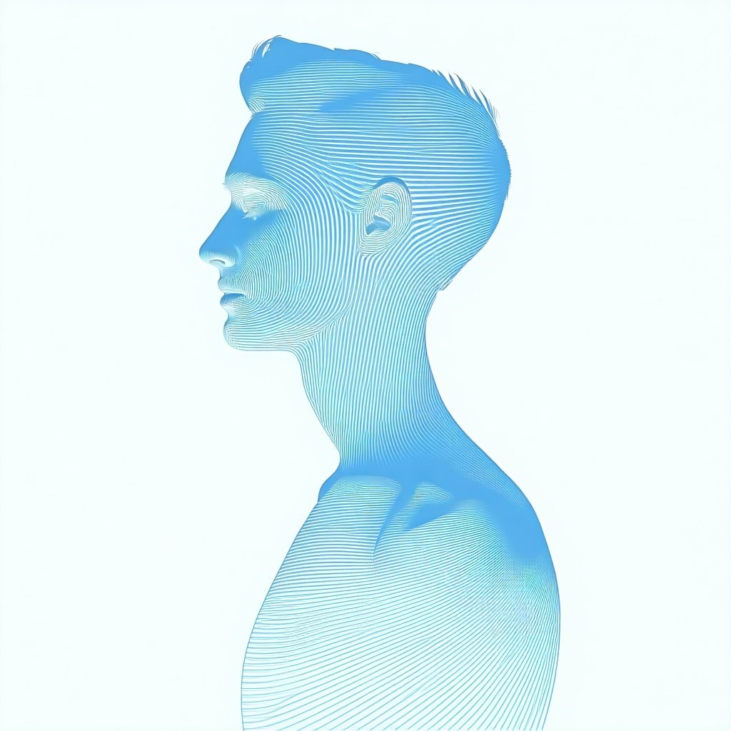 Human Shape simple image with light Blue Color-1