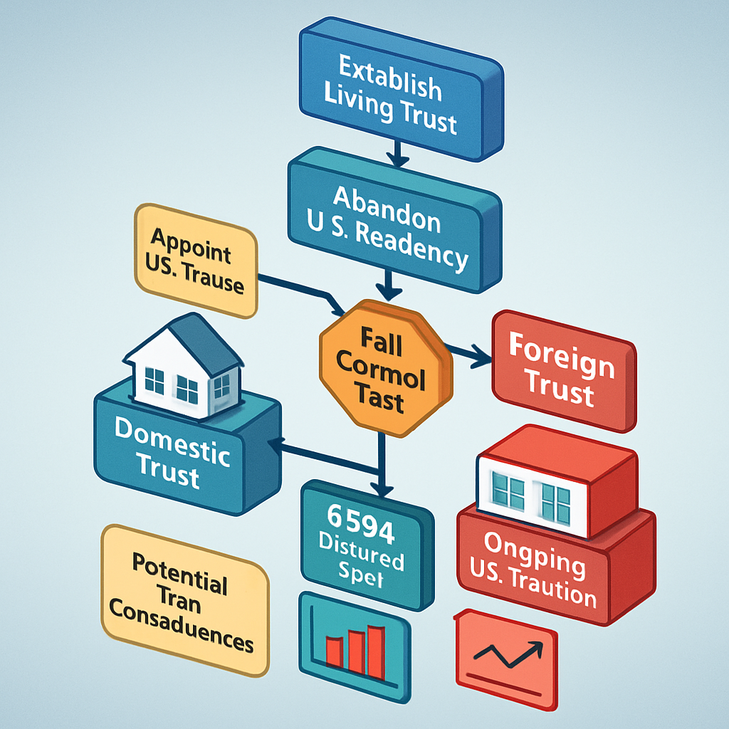 当绿卡持有人放弃美国居留权时：生前信托如何变为外国信托（以及这意味着什么）